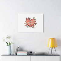 Independently Unloved Heart Print Canvas | Anti Valentine, Single Humor
