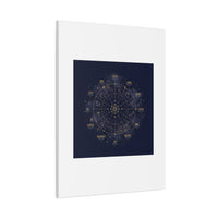 Gold Zodiac Wheel Canvas | Astrology Constellation Art, Cosmic Wall Print