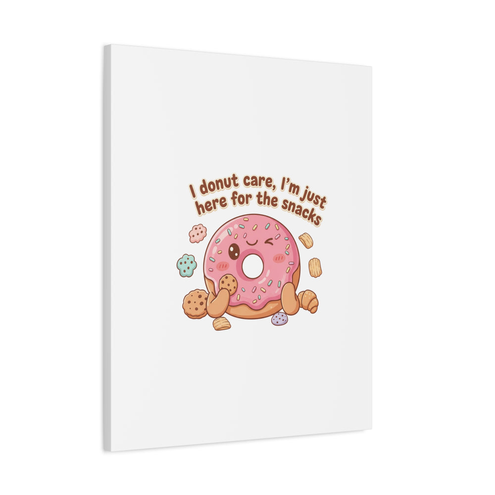 Donut Snacks Pun Canvas | Food & Snack Humor, Cozy Kawaii Art