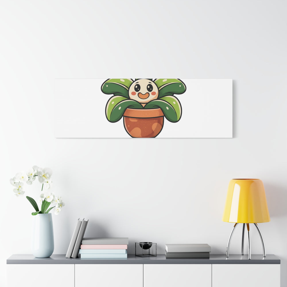 Planting Joy Every Day Canvas | Plant Parent Pun, Sage Cream Botanical Art