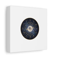 Zodiac Constellation Wheel Canvas, Astrology Art Print | Gold Foil Galaxy