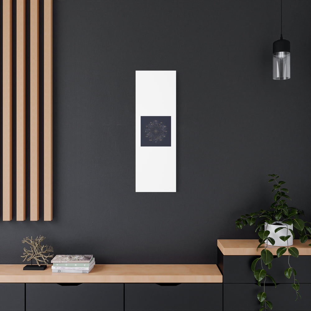 Gold Zodiac Wheel Canvas | Astrology Constellation Art, Cosmic Wall Print