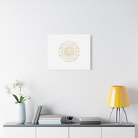 Gold Leo Zodiac Canvas, Astrological Constellation Art | Metallic Lion Wall Art