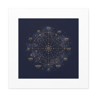 Gold Zodiac Wheel Canvas | Astrology Constellation Art, Cosmic Wall Print