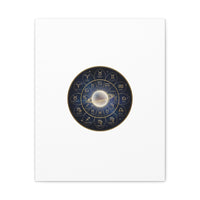 Zodiac Constellation Wheel Canvas, Astrology Art Print | Gold Foil Galaxy