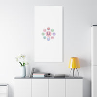 Hand-Drawn Emoticon Sticker Pattern Canvas | Cute Emoji Repeat Print