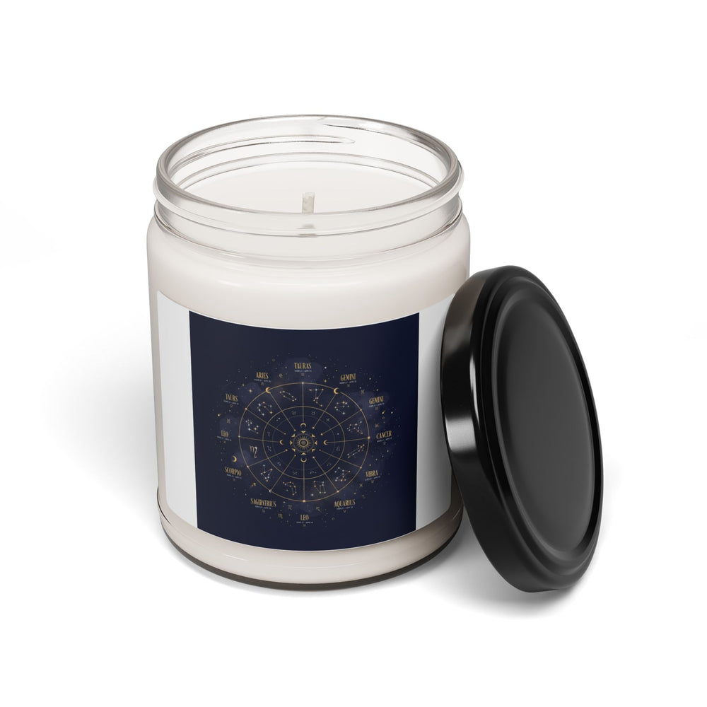 Zodiac Constellation Wheel Candle, Soy Jar Candle | Astrological Cosmic Decor