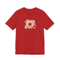 Bella+Canvas3001 | Donut Worry Be Happy Tee | Food Pun Shirt, Cute Snack Cartoon