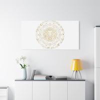 Gold Leo Zodiac Canvas, Astrological Constellation Art | Metallic Lion Wall Art