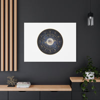 Zodiac Constellation Wheel Canvas, Astrology Art Print | Gold Foil Galaxy