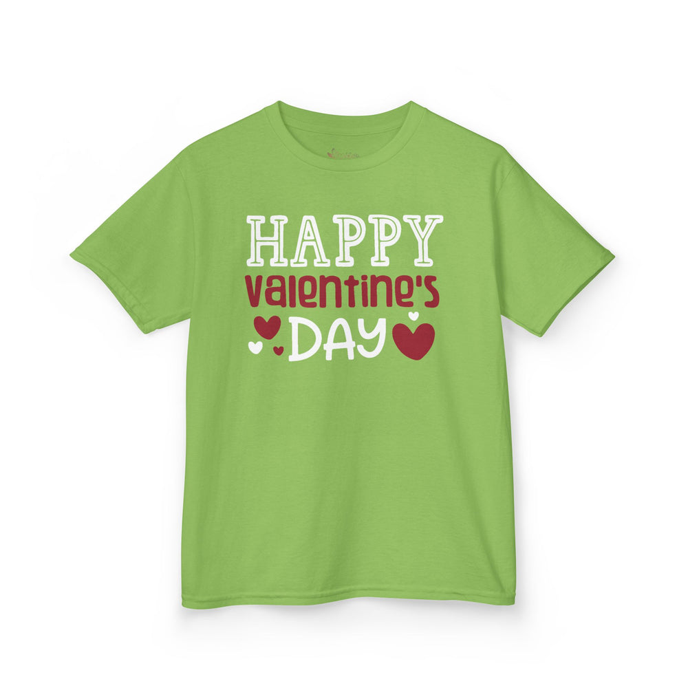 Kids Happy Valentine Day T-Shirt – Youth Valentine’s Day Graphic Tee – Soft Cotton Holiday Shirt for Boys & Girls