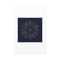 Gold Zodiac Wheel Canvas | Astrology Constellation Art, Cosmic Wall Print