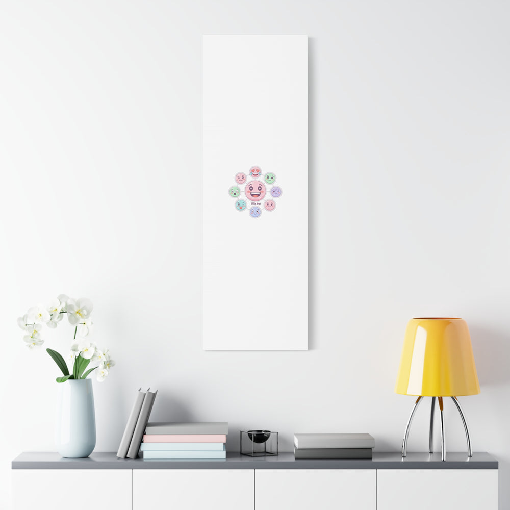 Hand-Drawn Emoticon Sticker Pattern Canvas | Cute Emoji Repeat Print