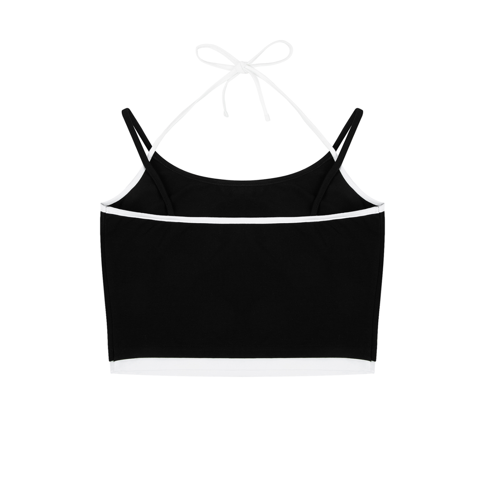 Women Contrast Binding Halter | Tank Toptank top,tank top ,tank tops women,tank top with built in bra,tank tops women y2k