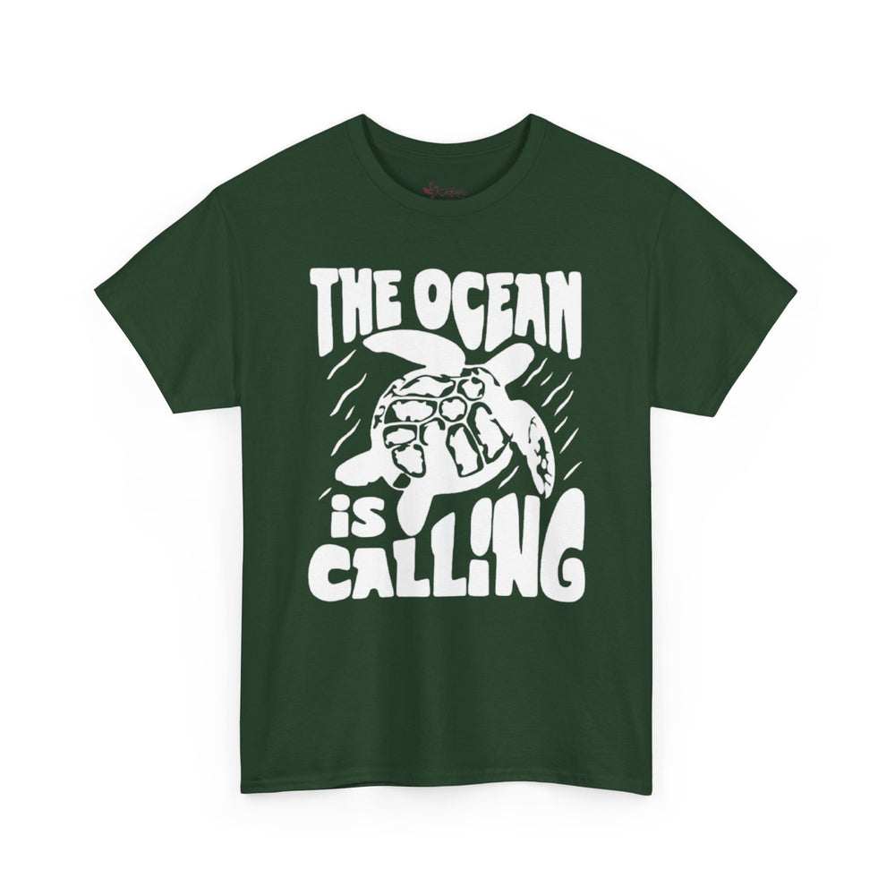 Gildan5000 | Unisex Sea Turtle "The Ocean Is Calling" Tee