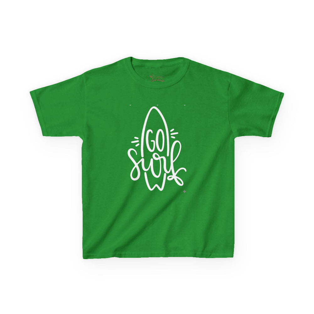 Gildan 5000B | Kids' "Go Surf" Tropical Vibes T-Shirt – Soft Cotton Summer Graphic Tee