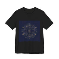 Zodiac Wheel Constellation Tee | Astrology Chart, Gold Foil Cosmic Design