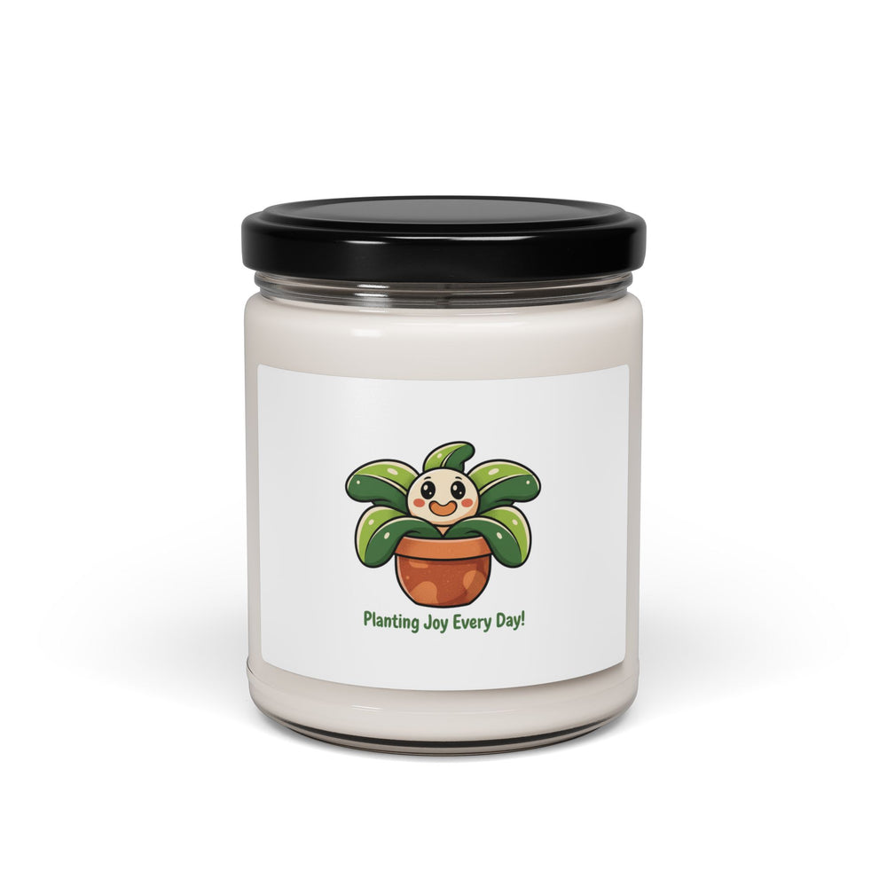 Planting Joy Every Day Soy Candle | plant parent pun, sage cream label