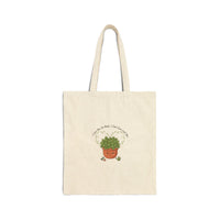 Plant Parent Pun Tote | Canvas Tote, Succulent Humor, Sage Cream Botanical Doodle
