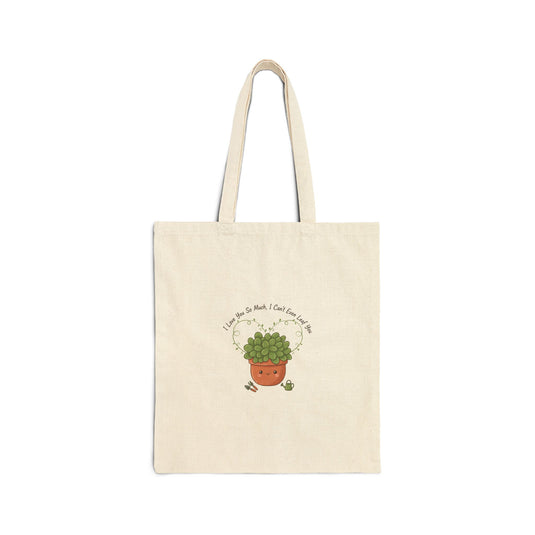 Plant Parent Pun Tote | Canvas Tote, Succulent Humor, Sage Cream Botanical Doodle