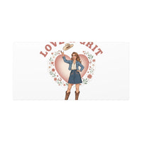 Love & Grit Canvas, Western Valentine Cowgirl Heart Poster | Cowboy Valentine