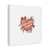 Independently Unloved Heart Print Canvas | Anti Valentine, Single Humor