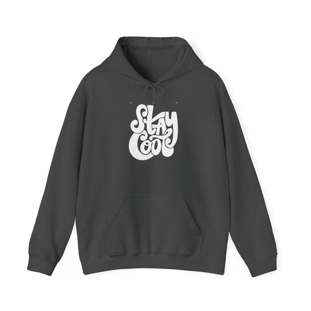 Gildan 18500 | Unisex "Stay Cool" Retro Graphic Hoodie – Bold Puff Lettering Pullover – Premium Soft Fleece Streetwear
