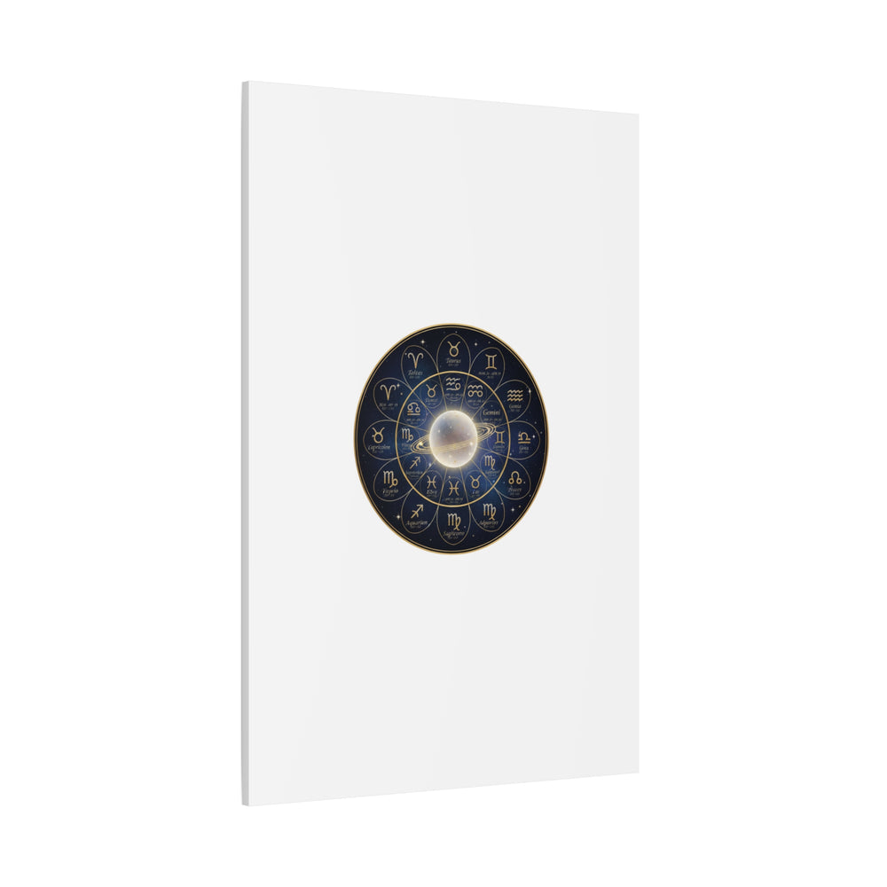 Zodiac Constellation Wheel Canvas, Astrology Art Print | Gold Foil Galaxy