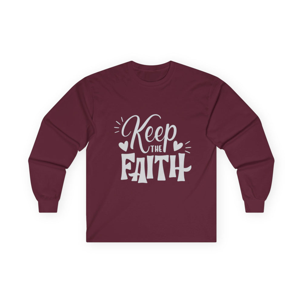 Keep The Faith Long Sleeve T-Shirt | Christian Scripture Faith Tee | Men's Christian Apparel By Gildan2400