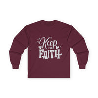 Keep The Faith Long Sleeve T-Shirt | Christian Scripture Faith Tee | Men's Christian Apparel By Gildan2400