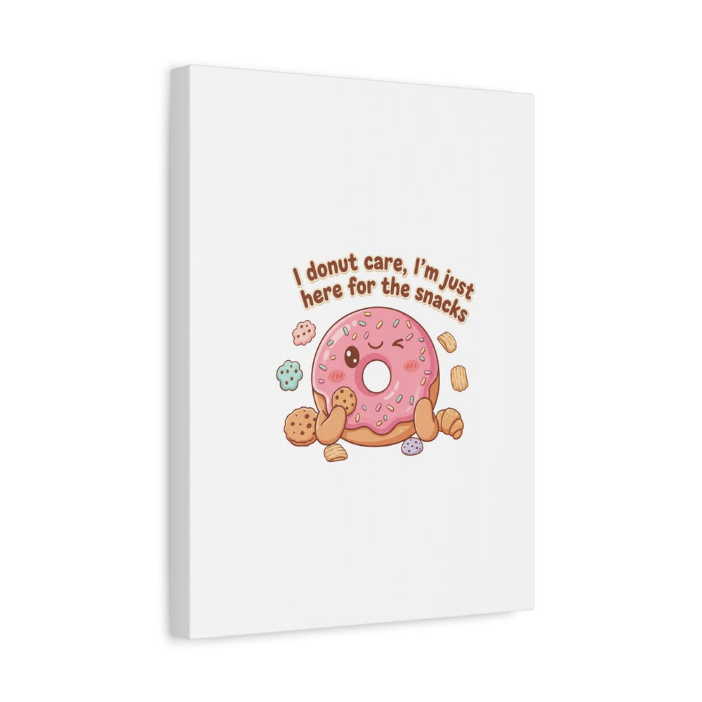 Donut Snacks Pun Canvas | Food & Snack Humor, Cozy Kawaii Art