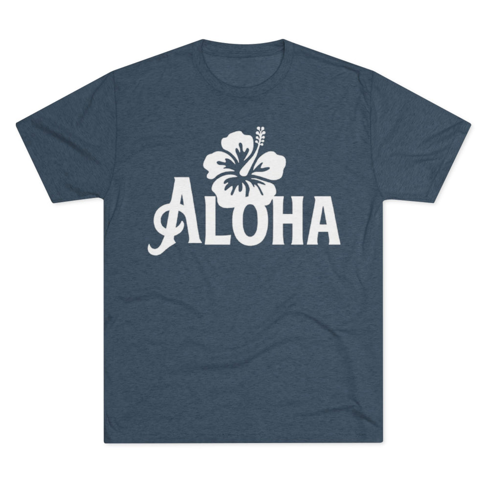 Next Level 6010 | Unisex Vintage Aloha Hibiscus Unisex Tri-Blend Tee – Retro Beach Vibes