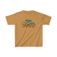 Gildan 5000B | "Happy Trio" Kids' Premium Cotton Graphic Tee | Little Smiles & Winks – Fun Cartoon Kids’ T-Shirt | Joyful Friends Unisex Kids' Summer Graphic Tee