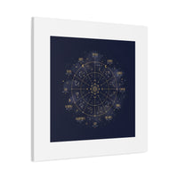 Gold Zodiac Wheel Canvas | Astrology Constellation Art, Cosmic Wall Print