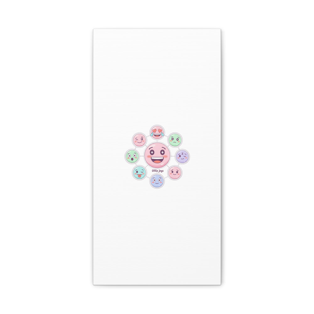 Hand-Drawn Emoticon Sticker Pattern Canvas | Cute Emoji Repeat Print