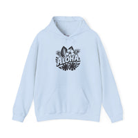 Gildan 18500 | Unisex "Floral Aloha" Graphic Hoodie – Tropical Hibiscus & Palm Design – Premium Soft Coastal Fleece Pullover