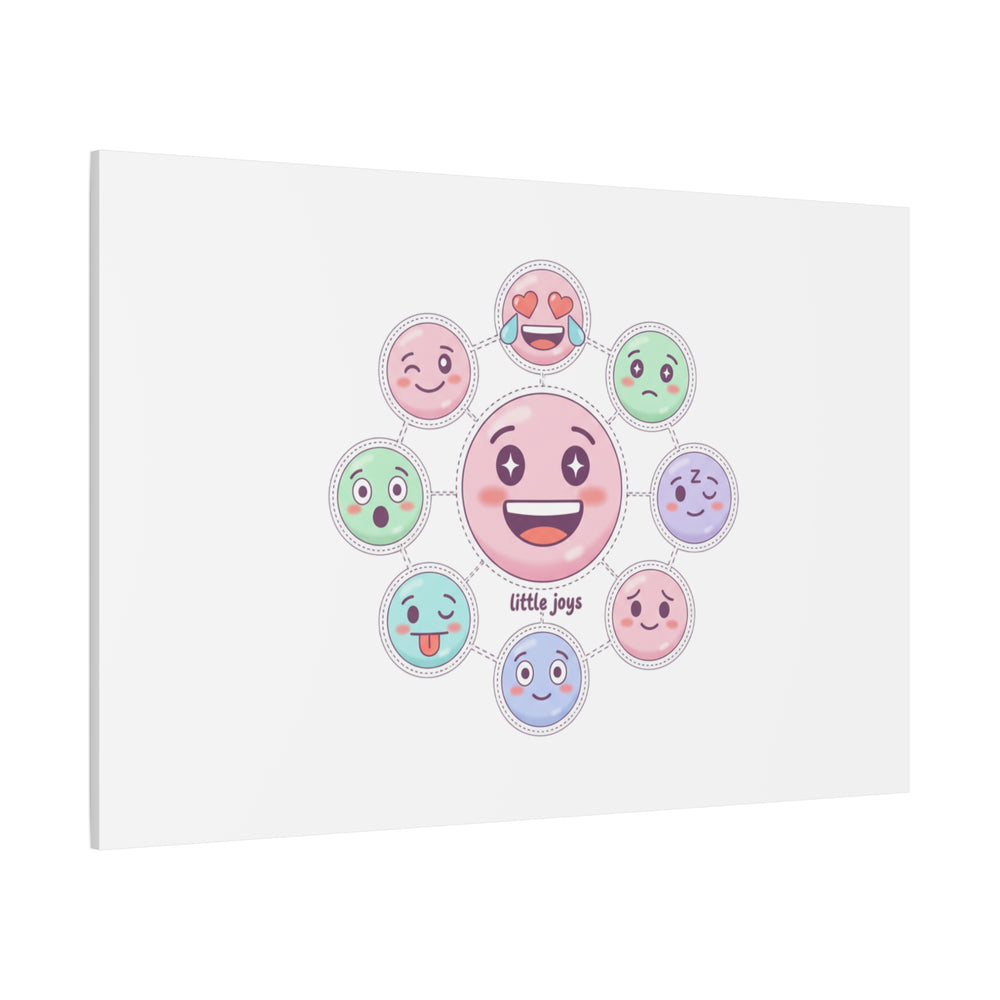 Hand-Drawn Emoticon Sticker Pattern Canvas | Cute Emoji Repeat Print
