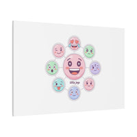 Hand-Drawn Emoticon Sticker Pattern Canvas | Cute Emoji Repeat Print
