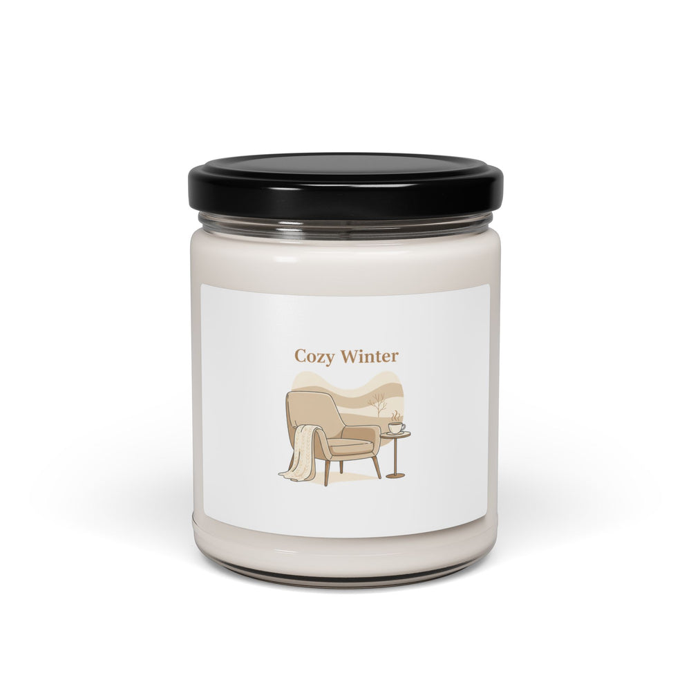 Cozy Winter Minimal Line Art Candle | Soy 9oz, Slow Life Minimalist