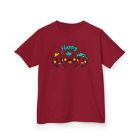 Gildan 5000B | "Happy Trio" Kids' Premium Cotton Graphic Tee | Little Smiles & Winks – Fun Cartoon Kids’ T-Shirt | Joyful Friends Unisex Kids' Summer Graphic Tee