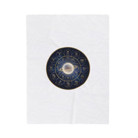 Celestial Zodiac Wheel Velveteen Plush Blanket | Constellation, Metallic Gold