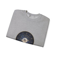Zodiac Wheel Constellation Crewneck Sweatshirt | Astrology Cosmic Metallic