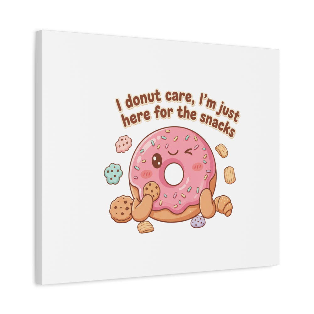 Donut Snacks Pun Canvas | Food & Snack Humor, Cozy Kawaii Art