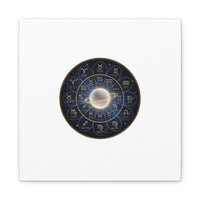 Zodiac Constellation Wheel Canvas, Astrology Art Print | Gold Foil Galaxy