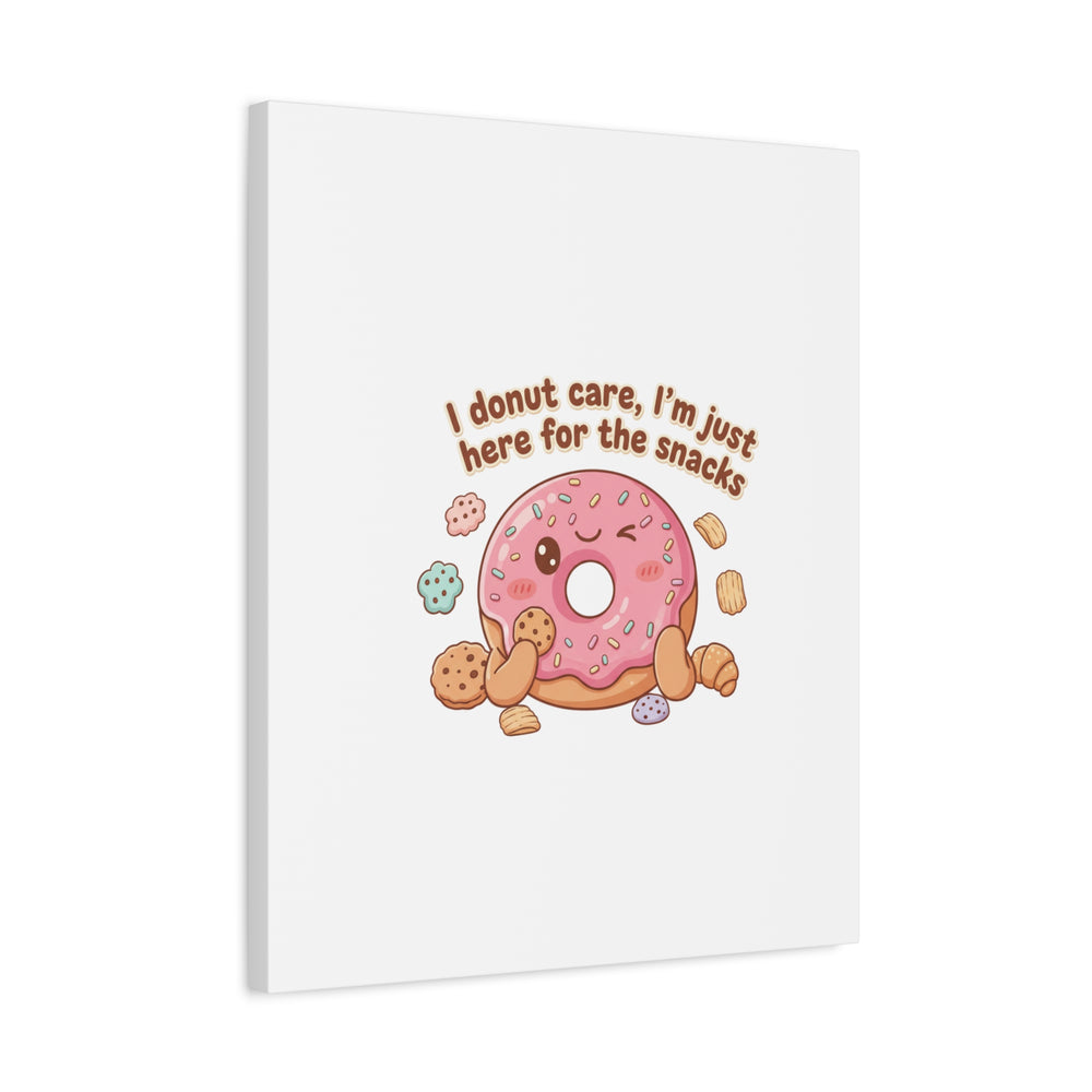 Donut Snacks Pun Canvas | Food & Snack Humor, Cozy Kawaii Art