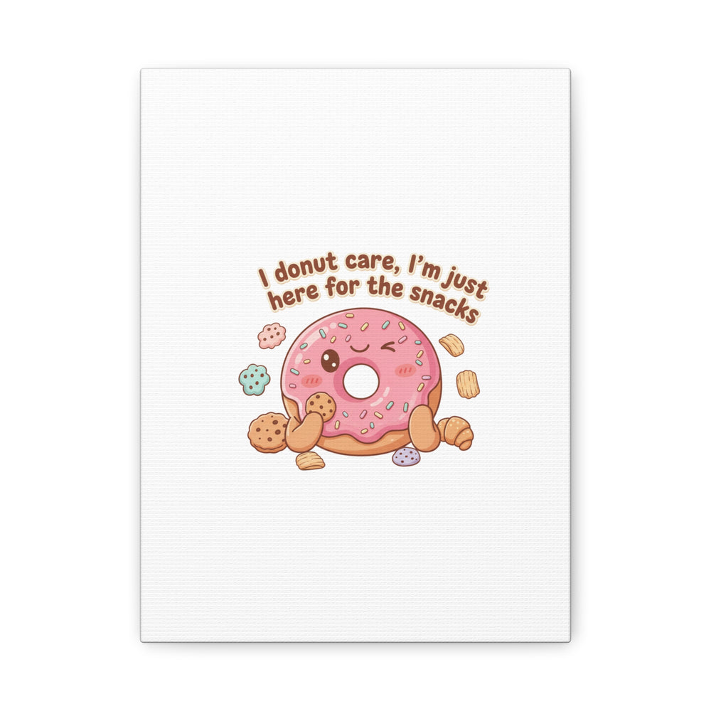 Donut Snacks Pun Canvas | Food & Snack Humor, Cozy Kawaii Art