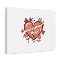 Independently Unloved Heart Print Canvas | Anti Valentine, Single Humor
