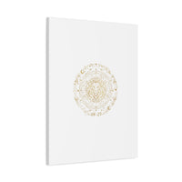 Gold Leo Zodiac Canvas, Astrological Constellation Art | Metallic Lion Wall Art