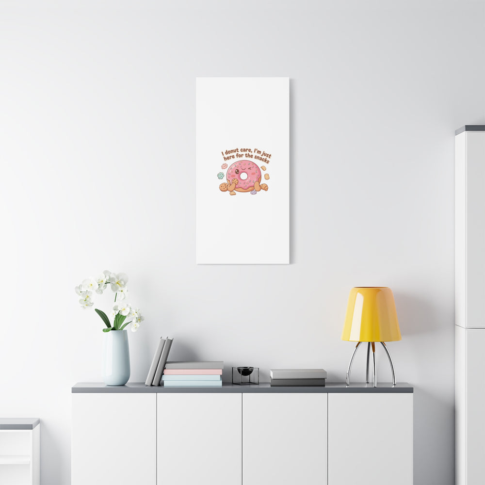 Donut Snacks Pun Canvas | Food & Snack Humor, Cozy Kawaii Art