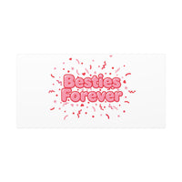 Besties Forever Canvas | Galentine’s Friendship Wall Art, Pink Confetti